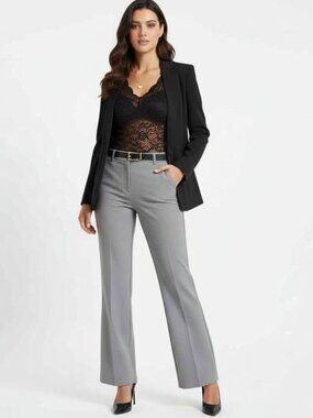 NWT $55 BASS Sz 8 Silver Gray Stretchy Classic Pants - Work or Casual